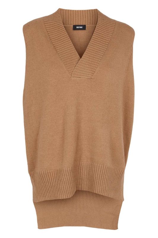 Define strikket vest camelfarget