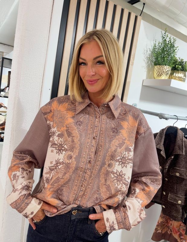 Lecoco bluse taupe