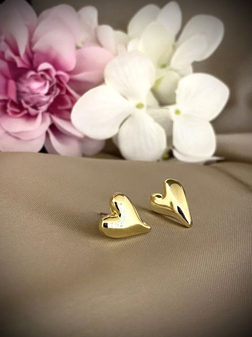 Hovedbilde Hjerter gull øredobber