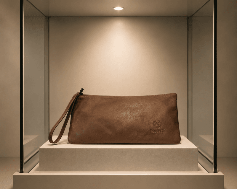 Moretti taupe clutch