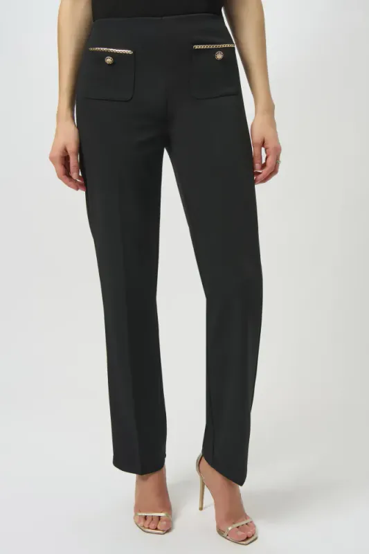 Scuba Crepe Straight Pull-On Pants  sort