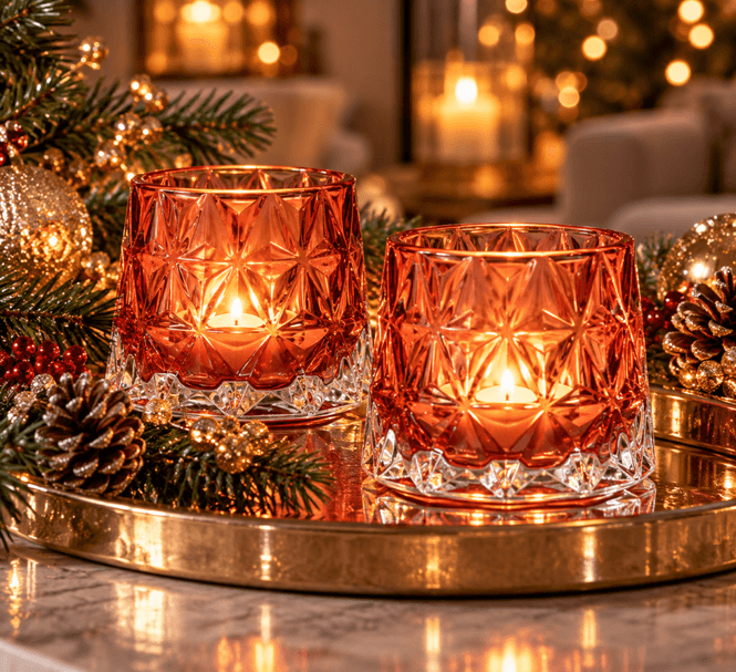 Hovedbilde Ambre telys glass