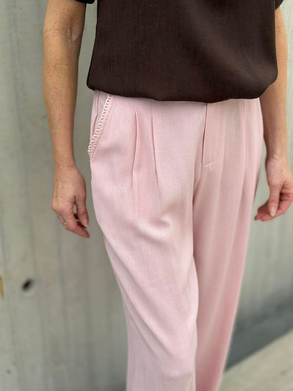 Lin bukse lys rosa