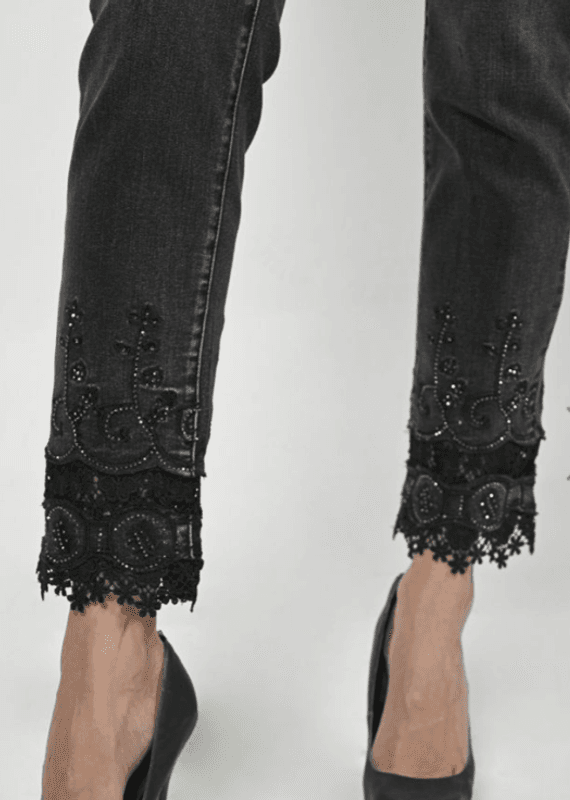 Frank Lyman Sorte Jeans Med Stener
